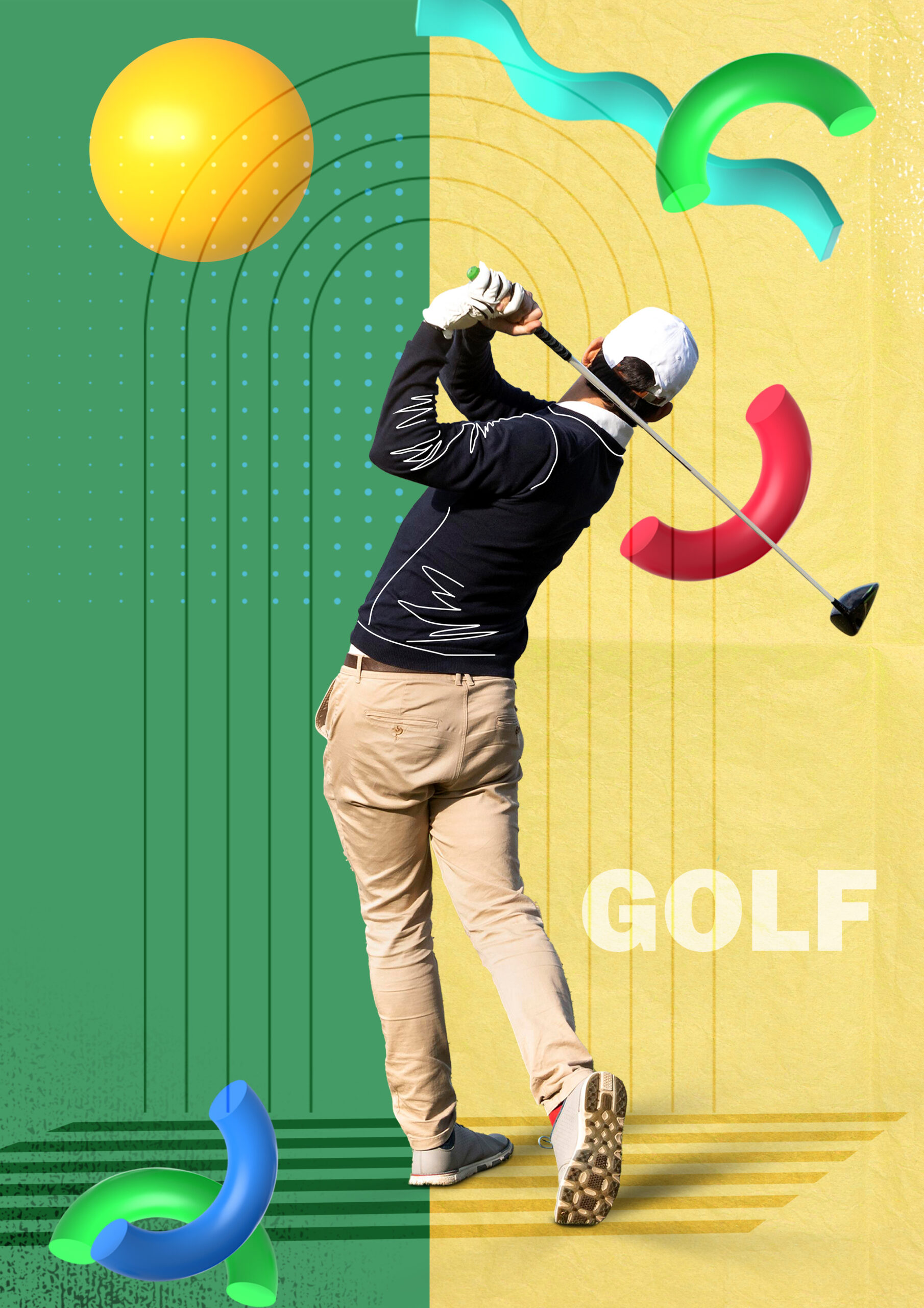 voller-schussmann-der-golf-spielt